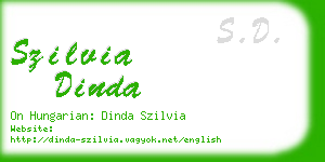 szilvia dinda business card